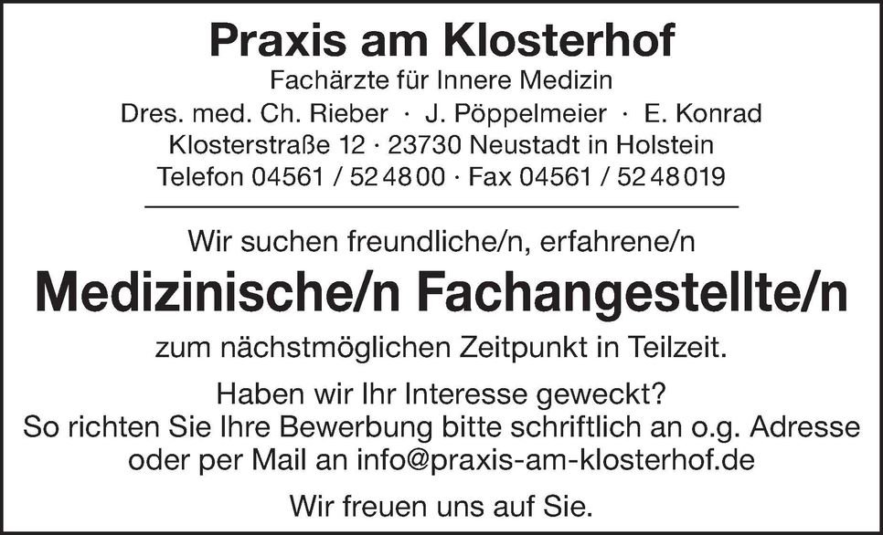 Stellenanzeige MFA
