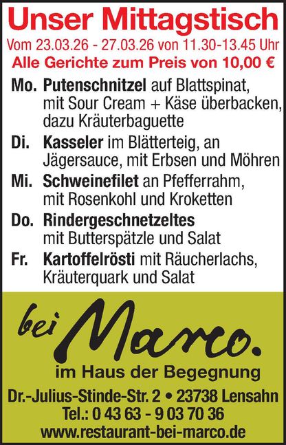 Mittagstisch 21.03.2026