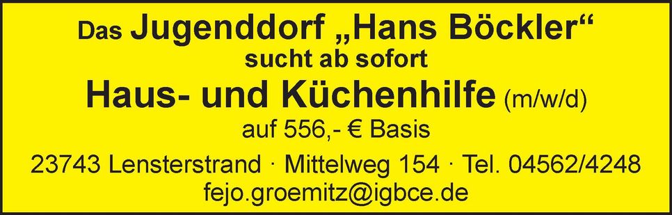 Stellenanzeige