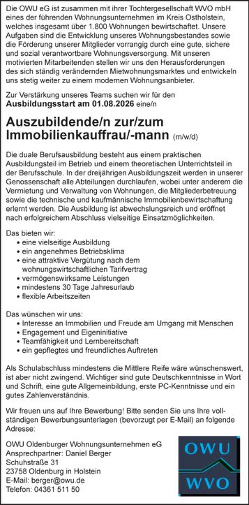Stellenanzeige