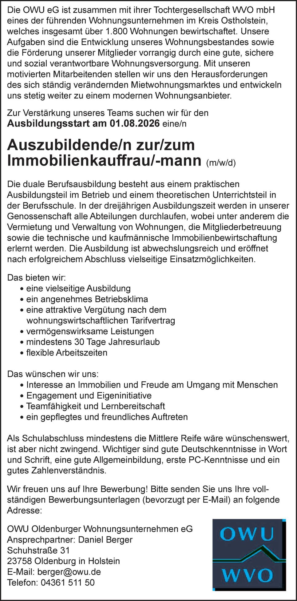 Stellenanzeige
