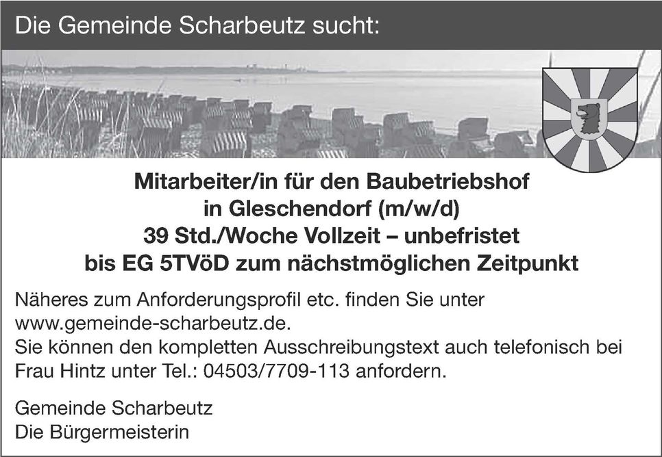 Mitarbeiter/in für den Baubetriebshof 