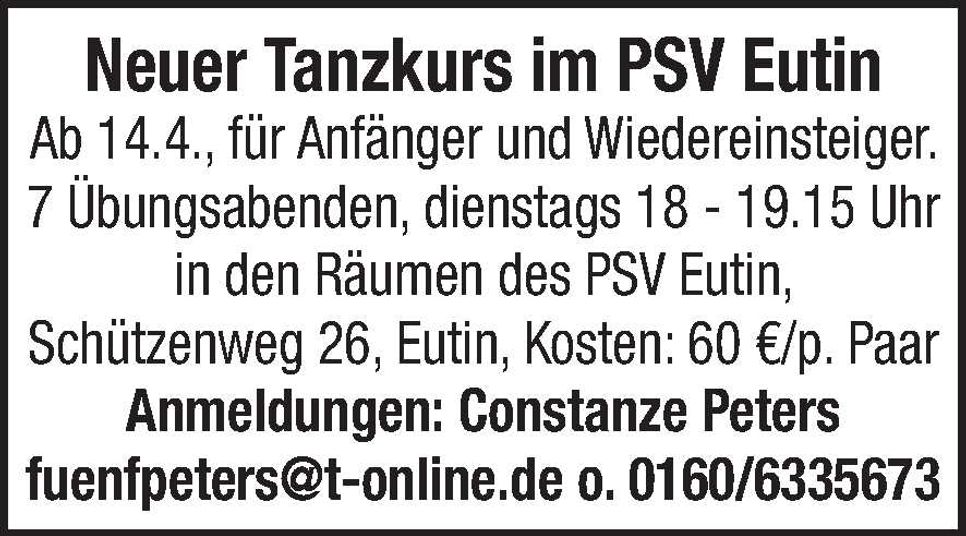Neuer Tanzkurs im PSV Eutin