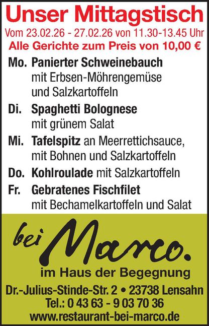 Mittagstisch 21.02.2026